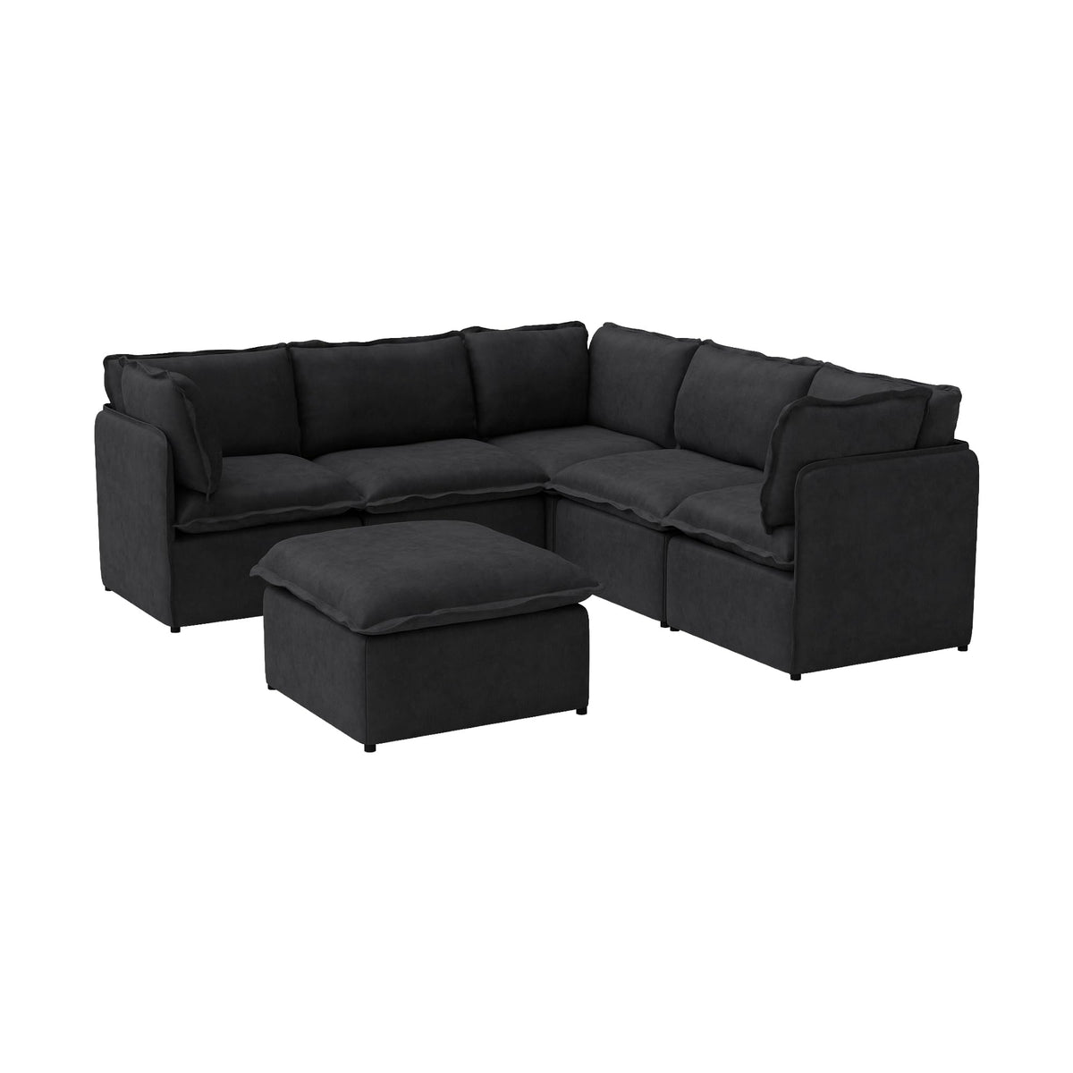 WJShome 5-Seater Cloud Modular Sofa Sectional Living Room Couch, Khaki