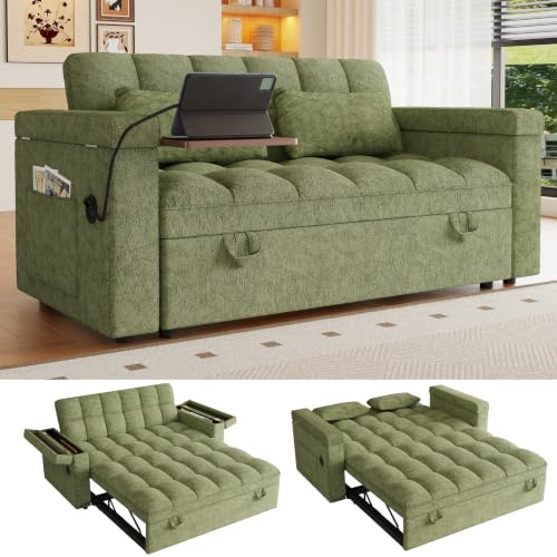 108”Pull Out Sofa Bed, U Shaped Sleeper Sofa for Living Room, Black