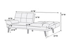 Tidyard Blue Grey Polyfiber Adjustable Tufted Sofa with Solid Wood Legs, Convertible Couch for Living Room, Includes Extra Cushion, Modern Comfortable Design, Easy Assembly