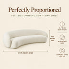 Tov Furniture Kendall 120 Inch Sofa (Cream)
