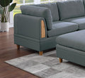 Tidyard Living Room Corner Sofa Wedge, Steel Gray Dorris Fabric Sectional with Wooden Legs, Plush Comfort Couch, Contemporary Style, 3? x 3? No Brand Name