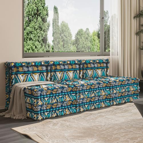 WOWMAX 3 Sets Floor Sofa Couch Bed Convertible Lazy Sofa Sleeper Bed, Floor Chair Bed Mattress Oversized Floor Pillow Ideal for Reading & Gaming, Home Decoration, Deep Blue