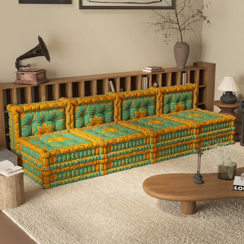 WOWMAX 3 Sets Floor Sofa Couch Bed Convertible Lazy Sofa Sleeper Bed, Floor Chair Bed Mattress Oversized Floor Pillow Ideal for Reading & Gaming, Home Decoration, Deep Blue