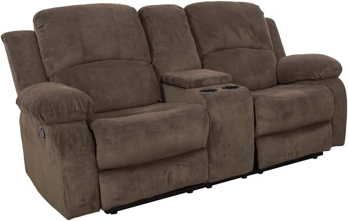 Bonded Leather Living Room Furniture Set Reclining Sofa Set Loveseat Furniture Sets in Living Room Sofa Recliners (3 Pieces, Blue Microfiber)