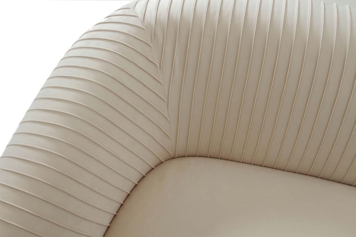 TOV Furniture Yara 70" Pleated Beige Performance Velvet Loveseat