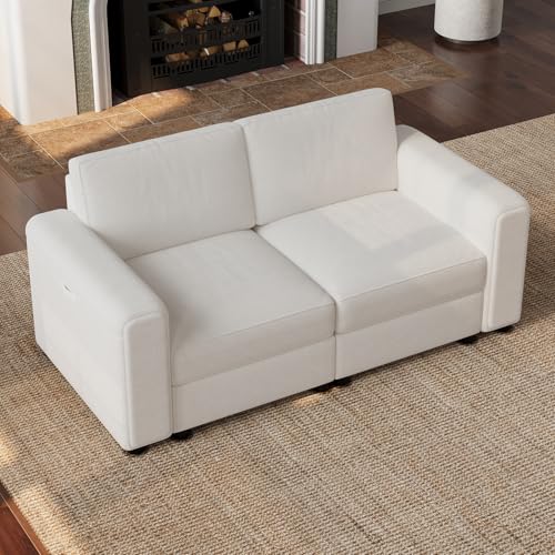 Vesgantti Oversized 6-Seater Chenille L Shaped Sectional Sofa, Beige