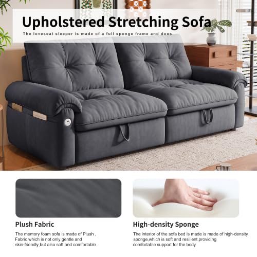 77.2" Convertible Sofa Bed, 2-in-1 Loveseat Pull Out Sleeper Couches