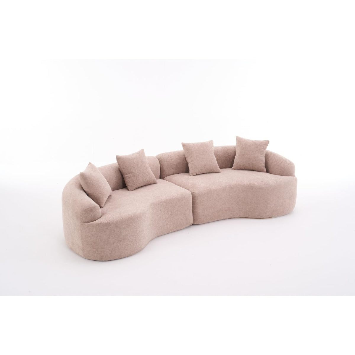 110-inch L-Shaped Luxurious Modern Contoured Curved-Back Sofa, a Seamless Boneless Design with Curved Silhouette, Ideal for Apartment, Living Room use, No Assembly