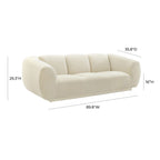 Tov Furniture Emmet 90" Cream Performance Velvet Sofa
