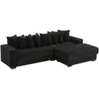 110.75'' Sleeper Sofa Bed King, Corduroy Modular Sectional Sofa, Black