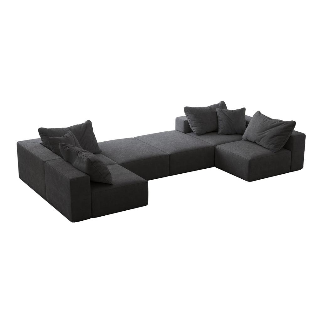 Tidyard Oversized Sponge Cloud L-Shaped Sectional Sofa Set with 6 Pillows, Modern Chenille Upholstered Modular Couch for Living Room or Bedroom, No Assembly Required, Free Combination Design, 16?