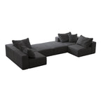 Tidyard Oversized Sponge Cloud L-Shaped Sectional Sofa Set with 6 Pillows, Modern Chenille Upholstered Modular Couch for Living Room or Bedroom, No Assembly Required, Free Combination Design, 16?