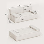 79" Modular Convertible Sofa Bed for Living Room Apartment