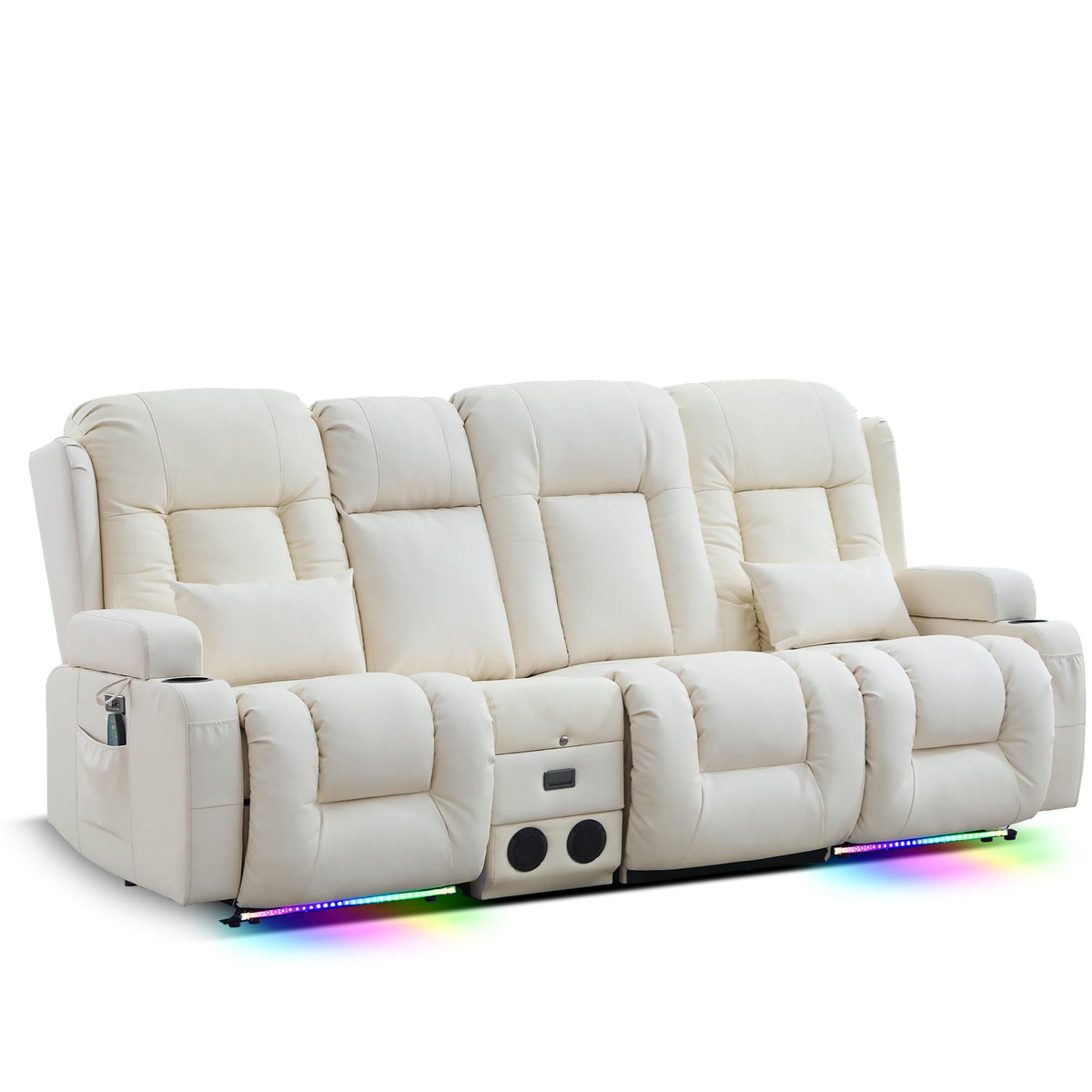 TUNYI Power Loveseat Recliner Sofa with Massage & Heat