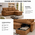 Tufted Sectional Sleeper Sofa Pull Out Couch Bed Modern Corner Couch
