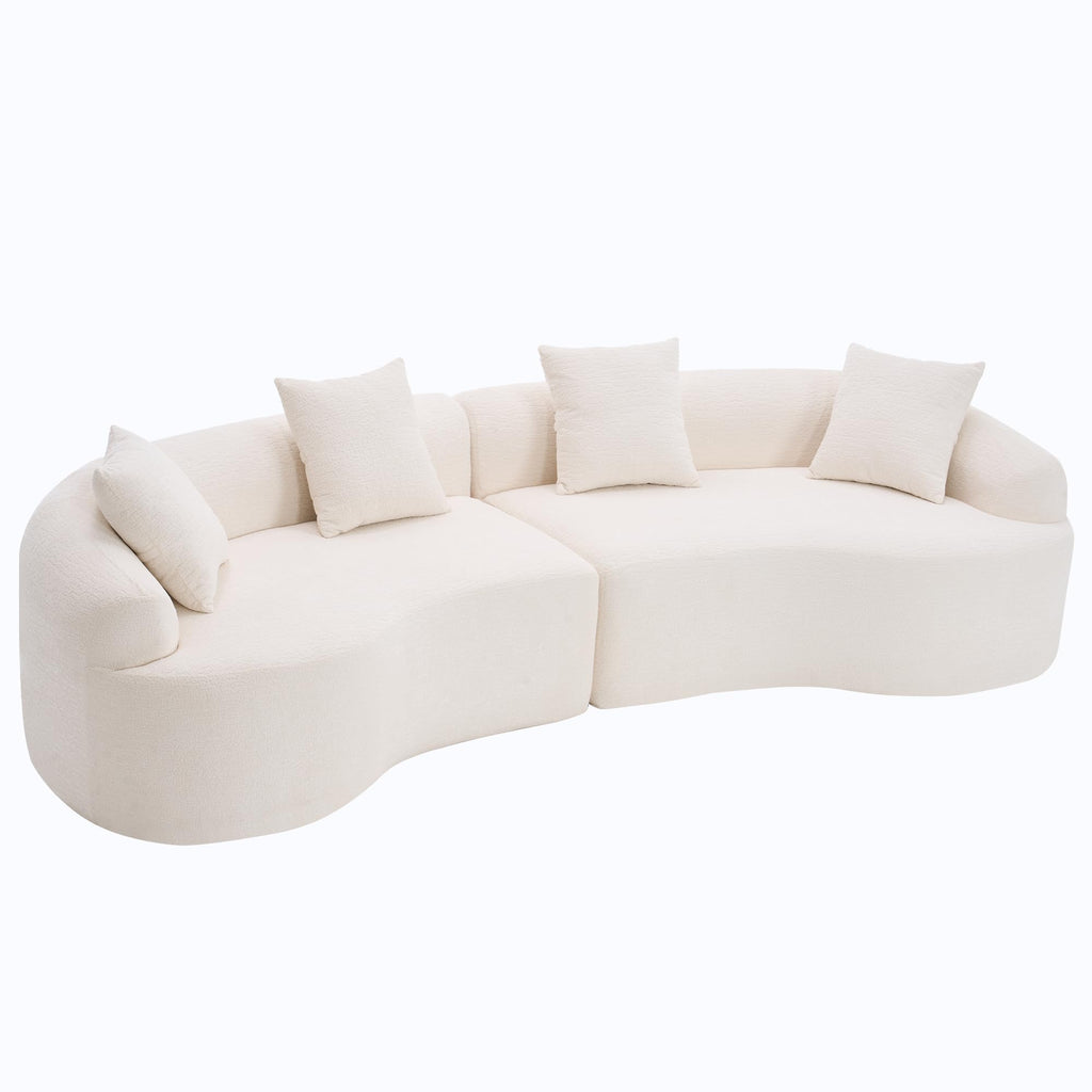 110'' Curved Boneless Sofa, Compression Sofa Modular Sectional Couch