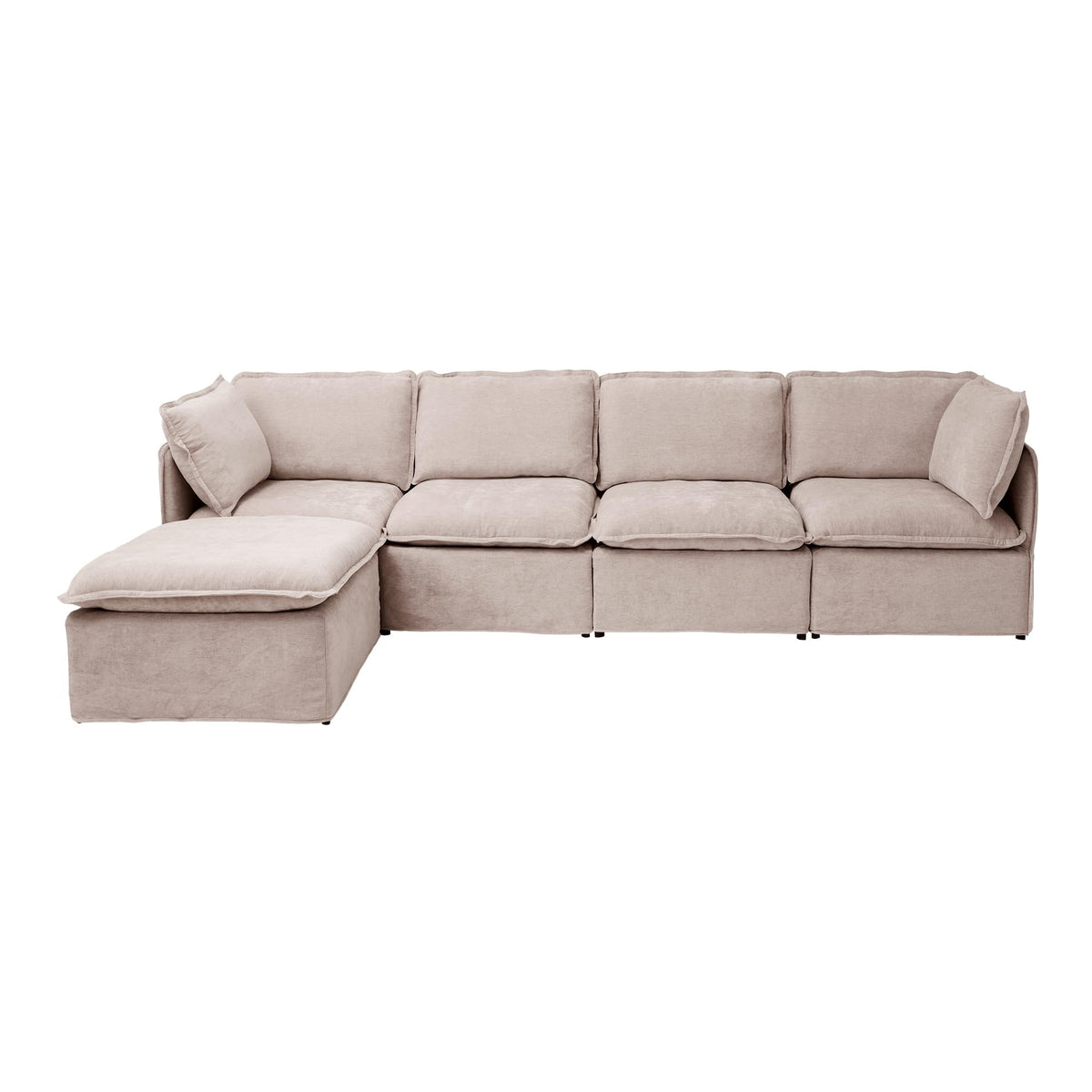 WJShome 5-Seater Cloud Modular Sofa Sectional Living Room Couch, Khaki