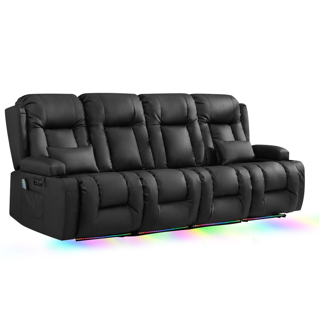 TUNYI Power Loveseat Recliner Sofa with Massage & Heat