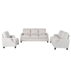 Tidyard Living Room Sofa Set, Sectional Couch with Loveseat&Armchair, Modern 3-Seater+2-Seater+Accent Chair Furniture for Apartment, Fabric Upholstery, Wooden Frame, Pocket Springs, Removable Covers