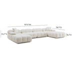 TOV Furniture Calliope Cream Vegan Shearling 6-Piece Modular U-Sectional