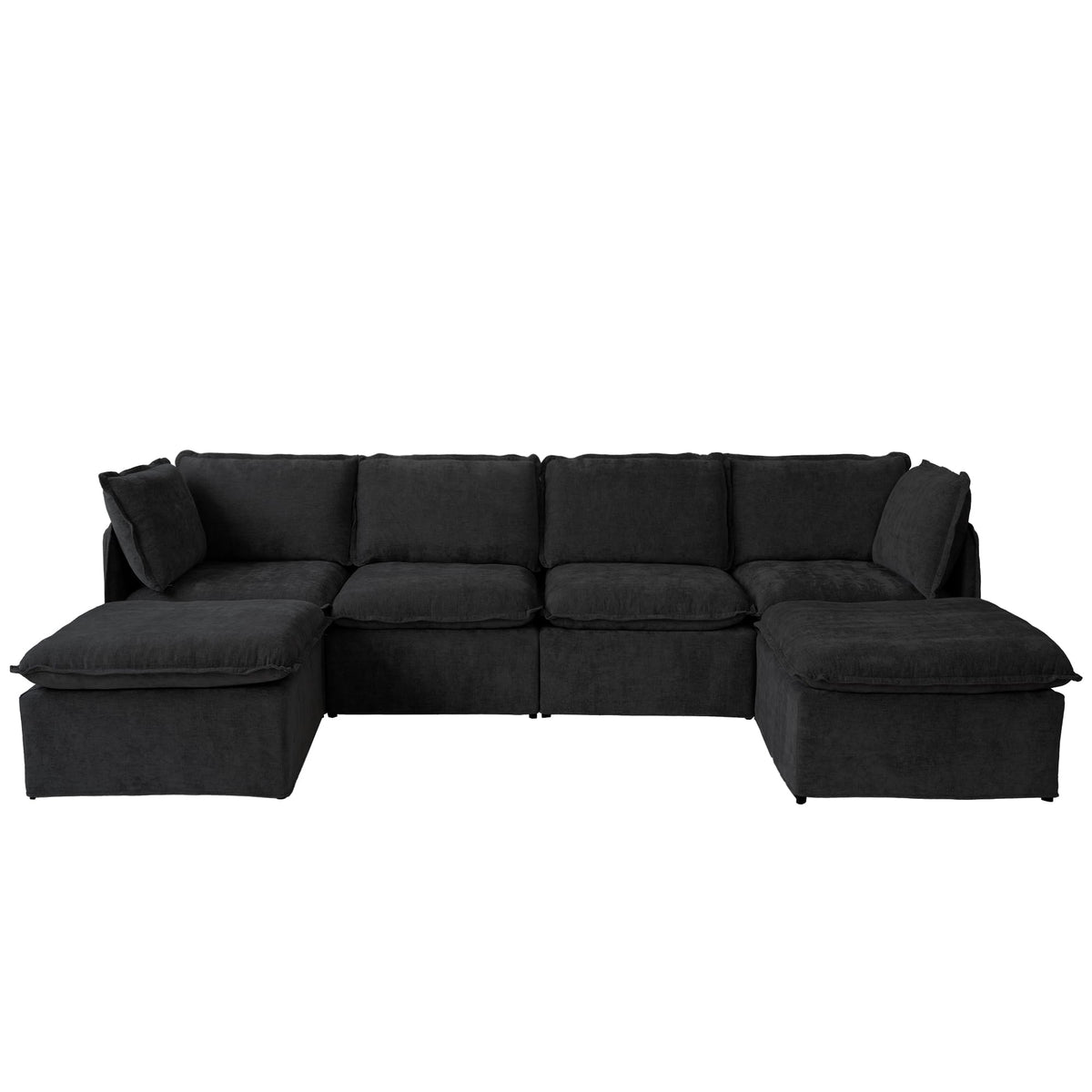 WJShome 5-Seater Cloud Modular Sofa Sectional Living Room Couch, Khaki