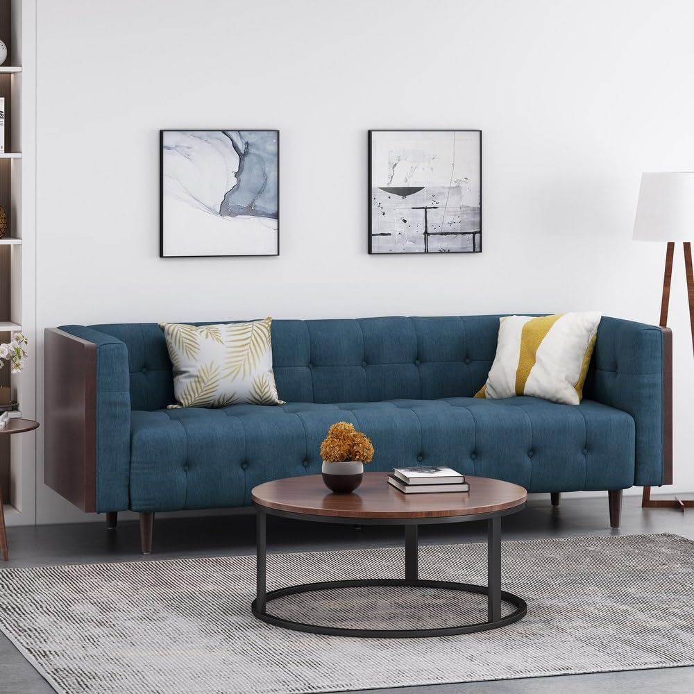 102 Inch Modular L-Shaped Sofa with Storage, Black Linen Fabric Sectional