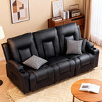 COMHOMA Living Room Furniture Set,Faux Leather Manual Recliner Sofa Sets