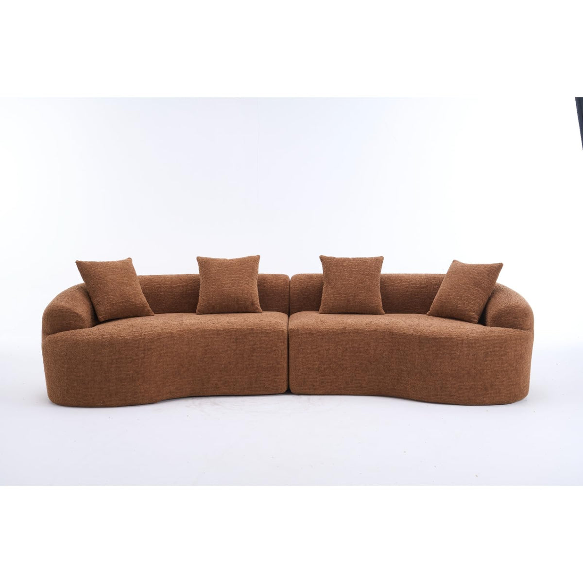 110-inch L-Shaped Luxurious Modern Contoured Curved-Back Sofa, a Seamless Boneless Design with Curved Silhouette, Ideal for Apartment, Living Room use, No Assembly