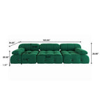 104" Bubble Couch Velvet Modular Sectional Sofa, Oversized L Shaped Couches for Living Room, Comfy Cloud Couch, 3-Seater Deep Seat Sofa Green