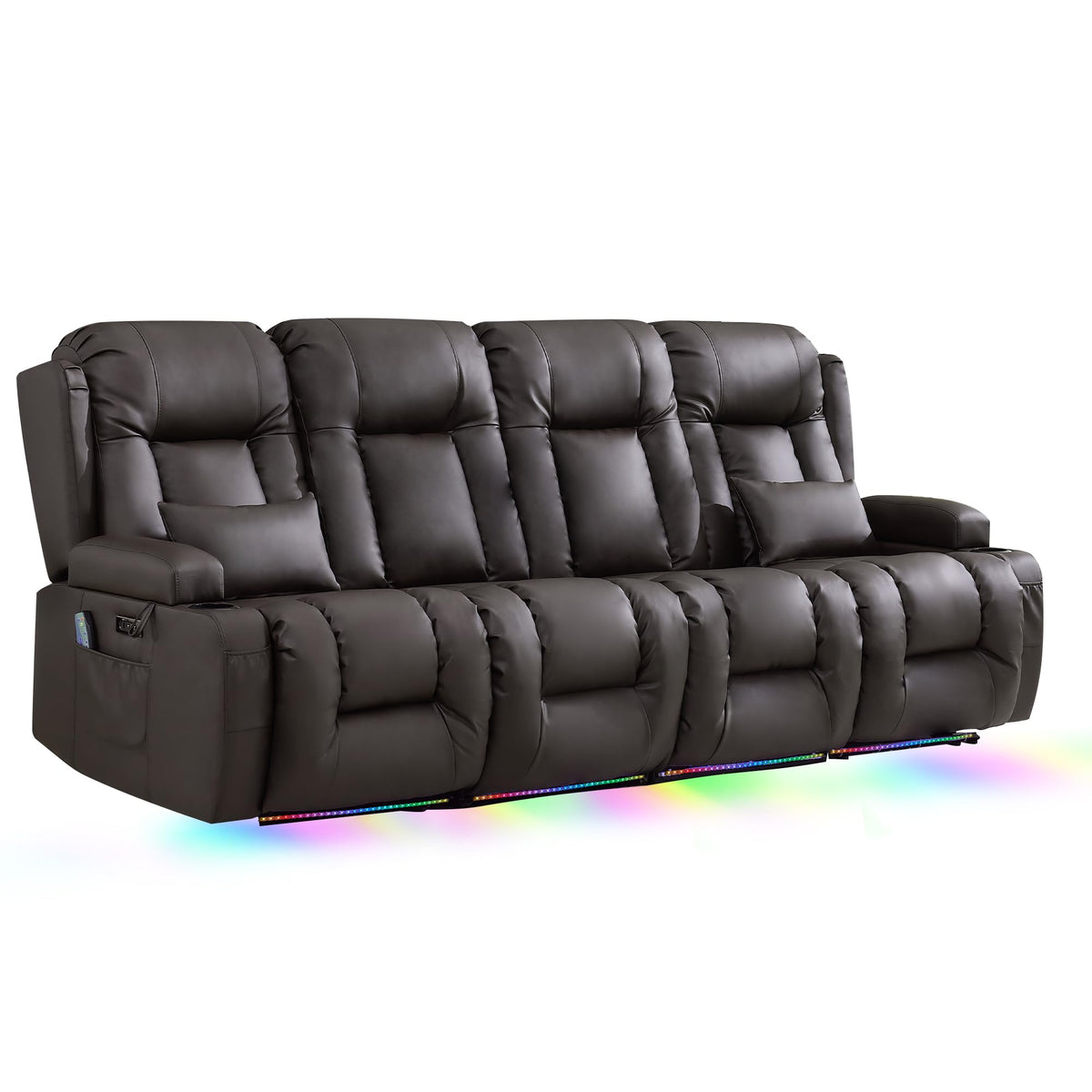 TUNYI Power Loveseat Recliner Sofa with Massage & Heat