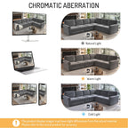 118'' Pull Out Couch, Convertible Sleeper Sofa Bed, Upholstered Sectional Sofa, Chenille L-Shaped Couch with Nailhead Trim, Modern Sectional Couches for Apartment, Living Room, Light Grey