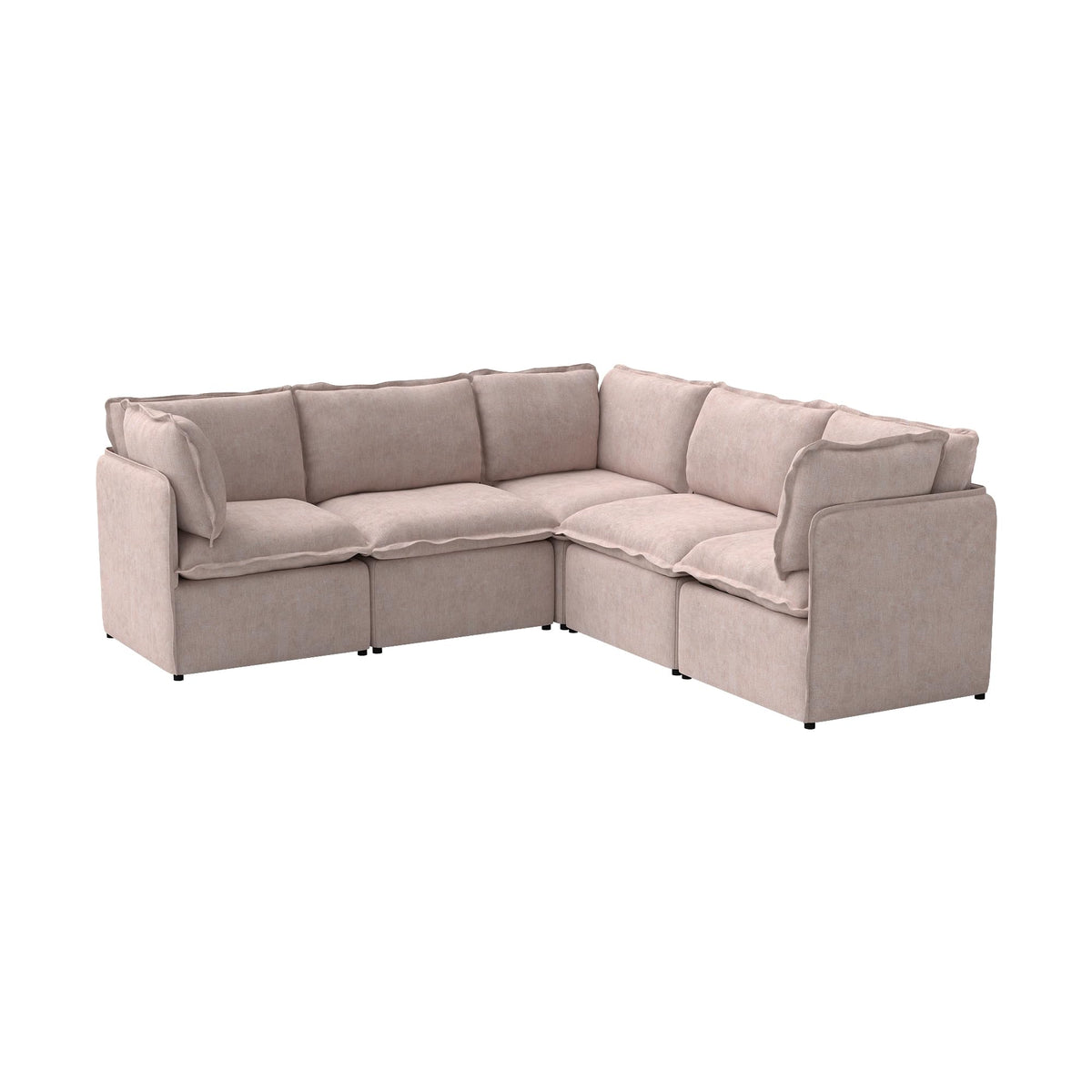 WJShome 5-Seater Cloud Modular Sofa Sectional Living Room Couch, Khaki