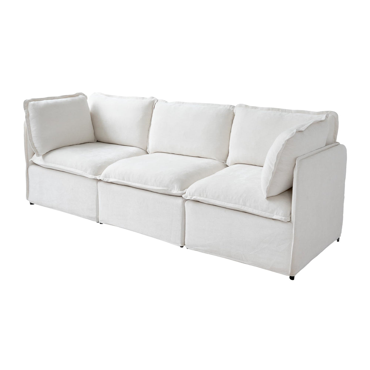 WJShome 5-Seater Cloud Modular Sofa Sectional Living Room Couch, Khaki
