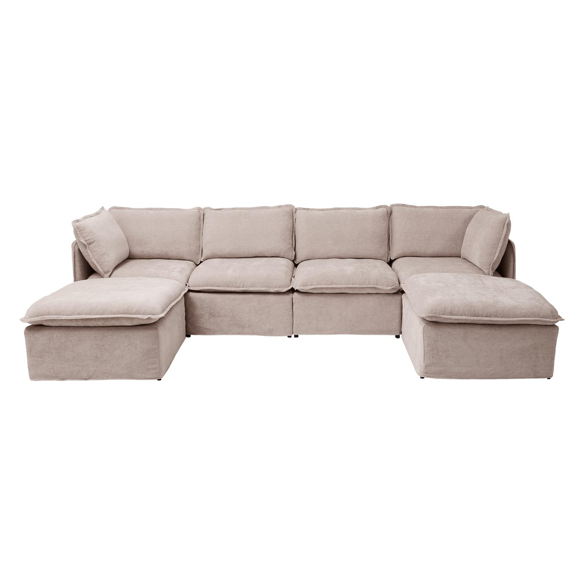 WJShome 5-Seater Cloud Modular Sofa Sectional Living Room Couch, Khaki