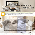 Velvet Pull Out Sofa Bed, Convertible Sleeper Sofa with Deep Seat, Handmade Tufted Back and 2 Pillows, Compact Couch Bed for Small Living Room, Apartment (Light Grey, 100")