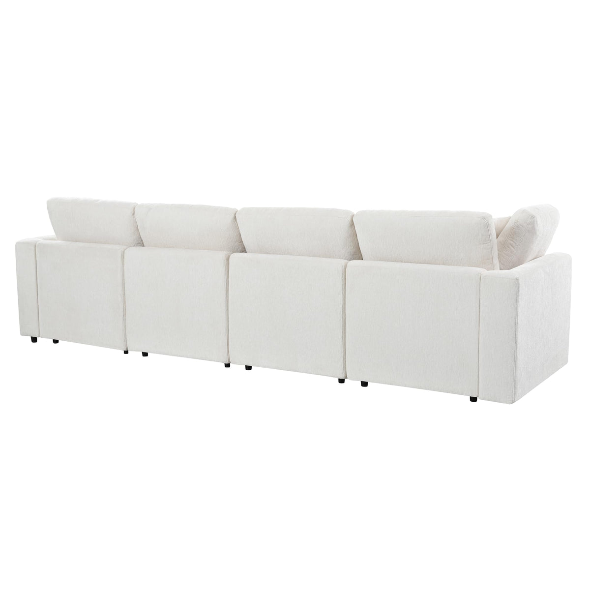 130" L-Shaped Modular Sectional Sofa Modern Deep Seat Cloud Couch for 5, Oversized Chenille Fabric Cloud Sectional Couches with 1 Ottoman Chaise, Higher Seater (21.7 inch)