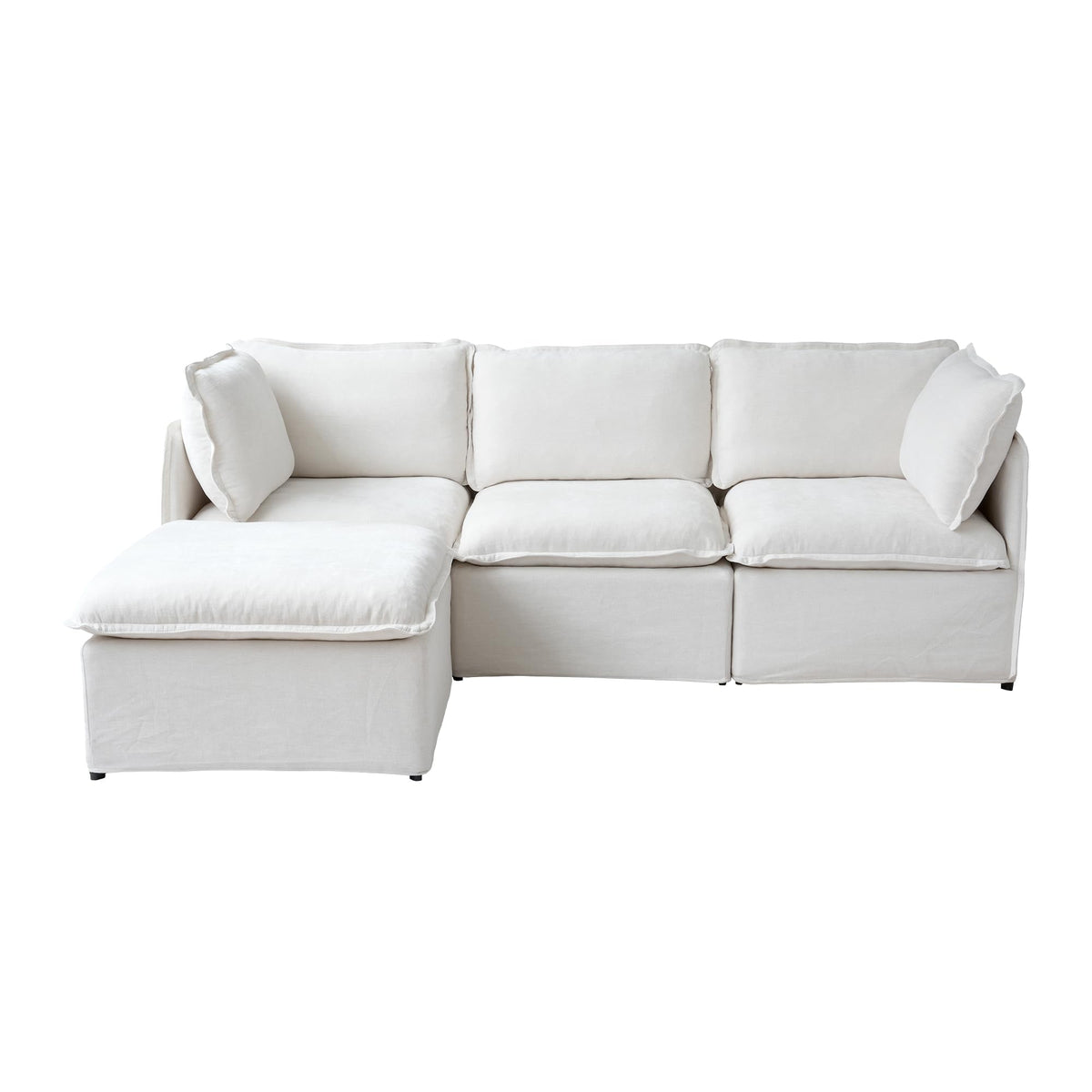 WJShome 5-Seater Cloud Modular Sofa Sectional Living Room Couch, Khaki