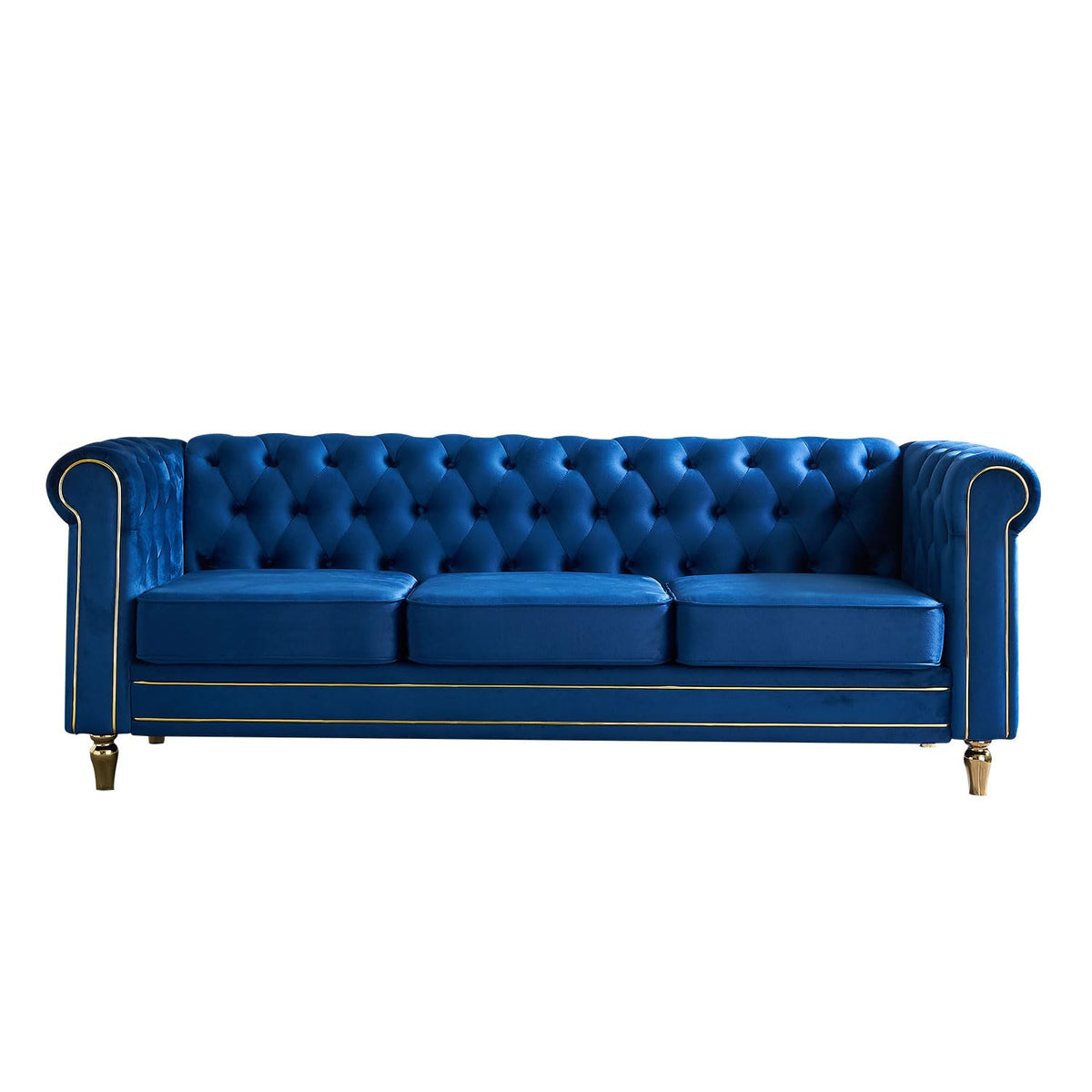Velvet Sofa 84.65 inch for Living Room Blue Color CY368
