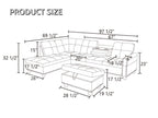 97.5" L Shaped Couches for Living Room, Sectional Couch Living Room Furniture with Storage Ottoman, Modular Sectional Sofa with Movable Chaise for Apartment Office, Grey