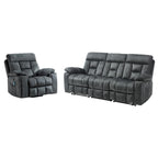 EBELLO 2 Piece Reclining Living Room Set, Soft Fabric Recliner Sofa Furniture Set, Included Power Lift Recliner Chair with Massage and Heat and 3 Seat Sofa, Dark Greenish-Grey