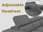 THSUPER 104'' Microfiber L Shaped Sectional Sleeper Sofa Couch with Pull Out Bed and Storage Ottoman, Convertible Couches with Adjustable Headrest for Living Room, Left Facing Chaise. Charcoal Grey