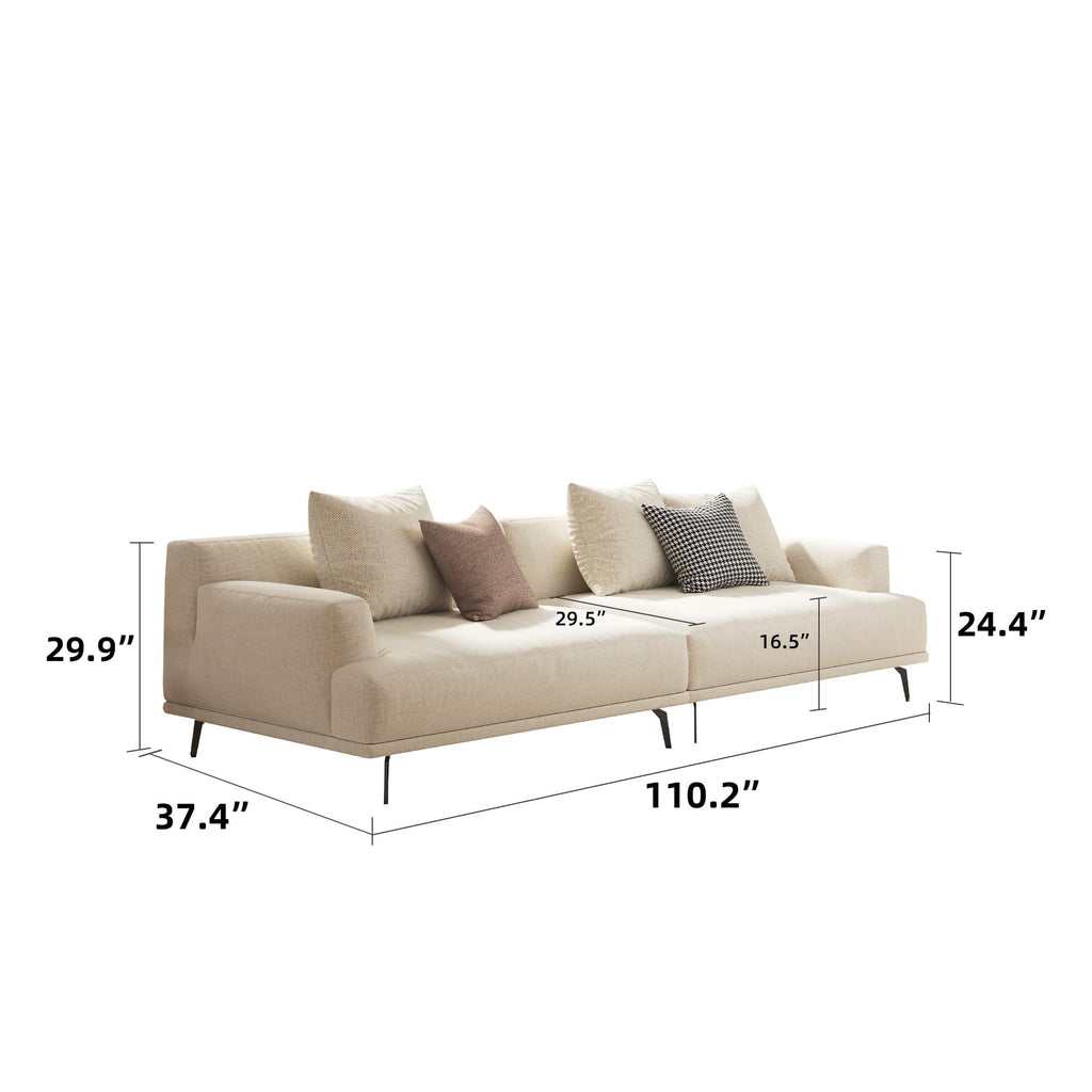110" Modern Sectional Couch for Living Room, Fabric Cloud Sofa