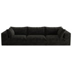 118.2" Cloud Sofa,Corduroy Fabric,Deep Seat Couches,Double Layer Design,Removable Cushion,No Assembly, DIY Combination for Living Room, Bedroom,Conference Room,Apartment,Black
