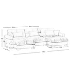 U Shaped Cloud Couches for Living Room Modular Sectional Sofa with Ottomans