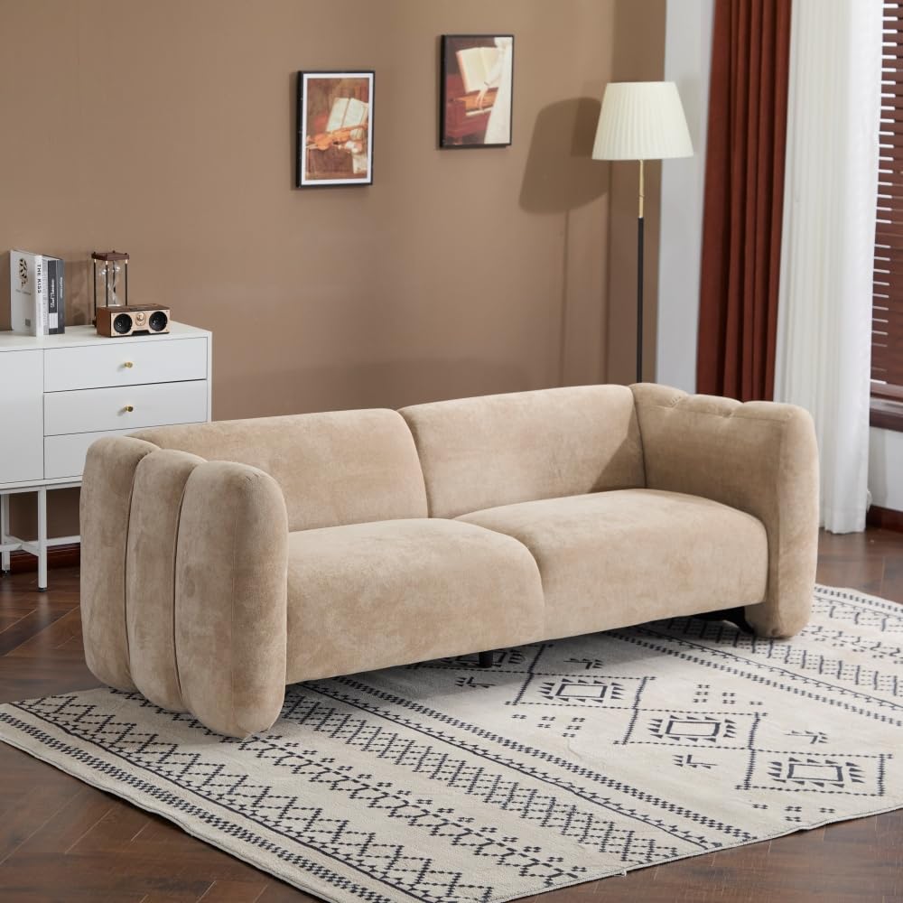 ZOEDO Tonson 83" 3-Seater Velvet Sofa,Wave Design, Living Rooms,Bedrooms,Apartment Office,Nomad
