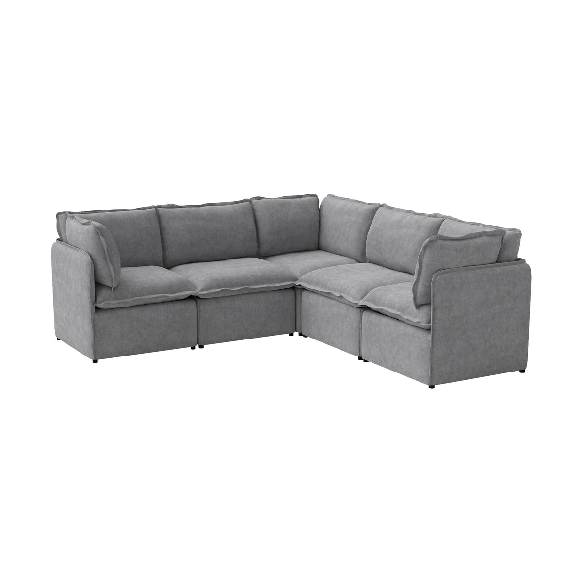 WJShome 5-Seater Cloud Modular Sofa Sectional Living Room Couch, Khaki
