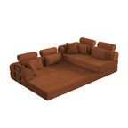 106" L-Shape Corduroy Sectional Sofa, Convertible Couch with Chaise