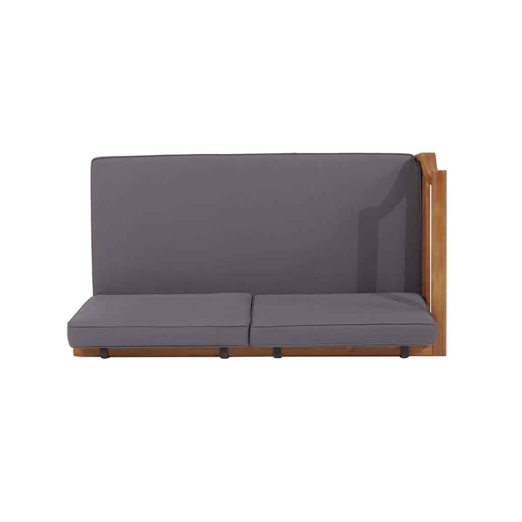 Tidyard 4-Piece Sofa Set, Dark Gray – Mid-Century Modern Design with Acacia Wood Frame & Slat Paneling, Water-Resistant Cushions, Sectional Chat Set for Indoor/Outdoor Use, 82.7? W x 82.7? D