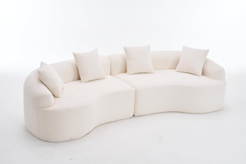110'' ，Couches Sleeper， Sofa,Compression Modular Sectional,4 Seat，Fabric，with backrest ， armrests，High-Density, Living Room Bedroom Apartment Lounge,