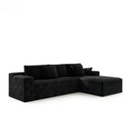 Tidyard Modular Sectional Sofa, No Assembly Required 104.3 Inch Plush Corduroy Fabric Reversible Chaise Lounge Couch for Living Room Bedroom Apartment